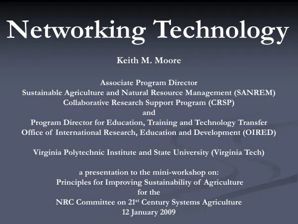 Principles for Improving Sustainability of Agriculture