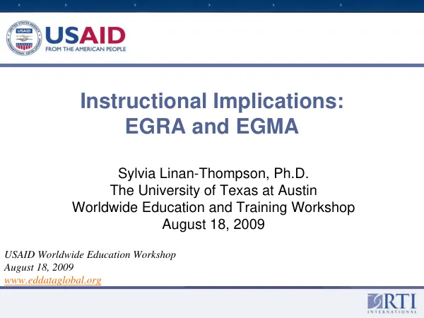 Instructional Implications: EGRA and EGMA