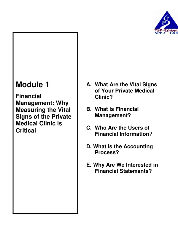 Participant Guide—Module 1 Financial Management