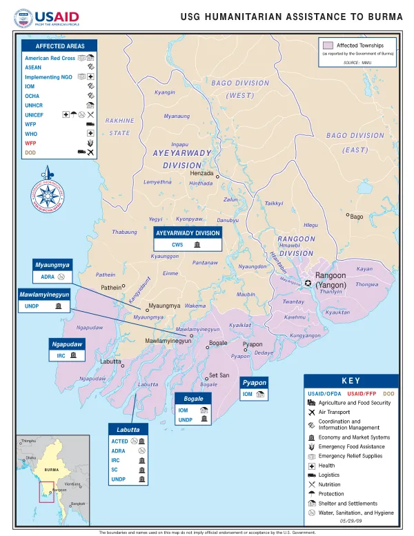 USG HUMANITARIAN ASSISTANCE TO BURMA