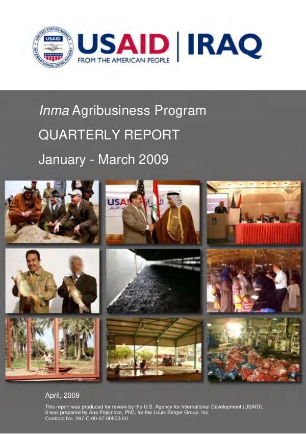 Quarterly Report January – March 2009 Inma Agribusiness Program