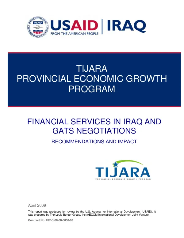 Financial Services in Iraq and GATS Negotiations