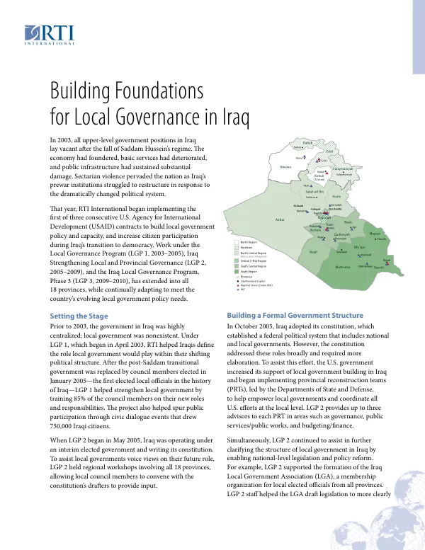 Building Foundations for Local Governance in Iraq