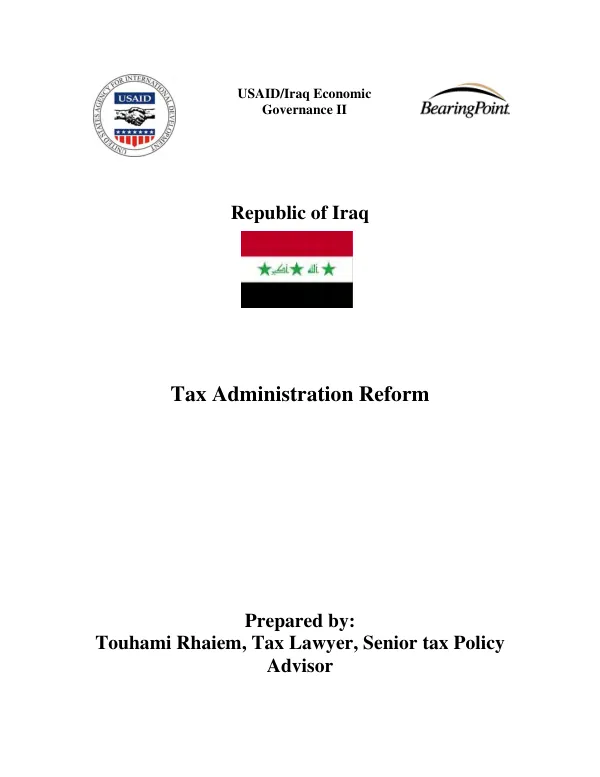 Tax Administration Reform in Iraq