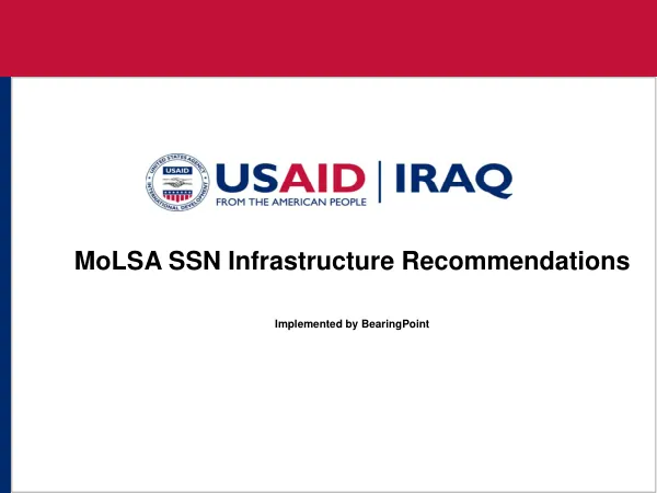 MoLSA SSN Infrastructure Recommendations