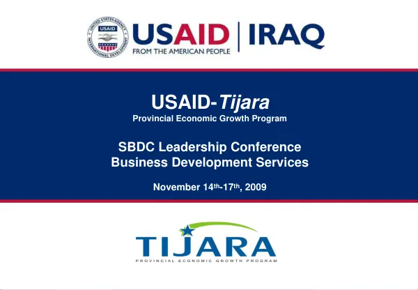 USAID-Tijara Provincial Economic Growth Program SBDC Leadership Conference