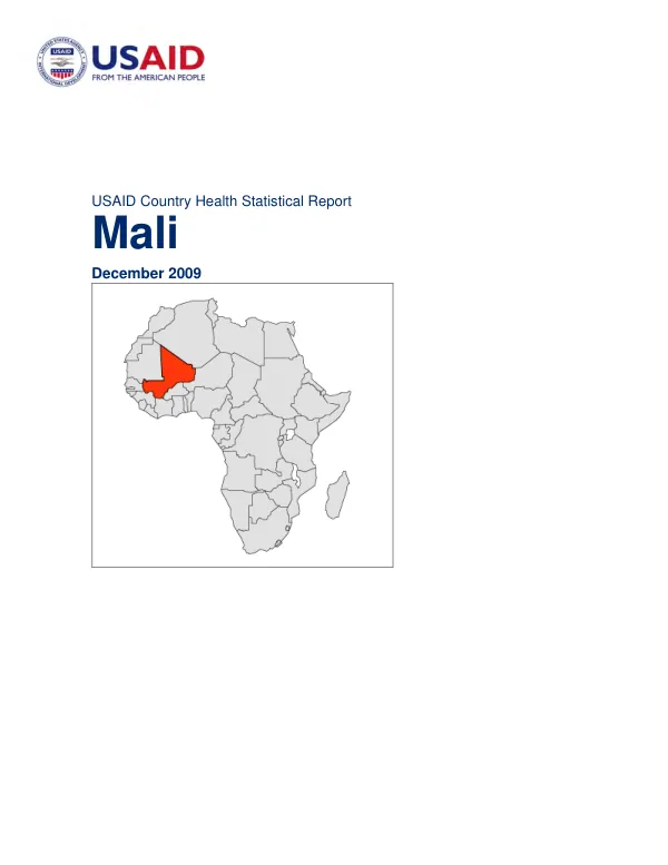 USAID Country Health Statistical Report for Mali