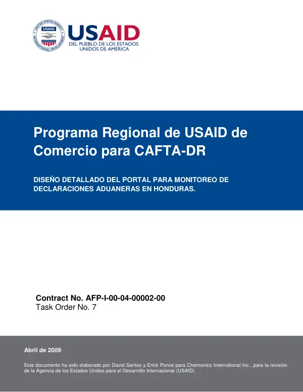 Diseño Detallado del Portal para Monitoreo de Declaraciones Aduaneras en Honduras