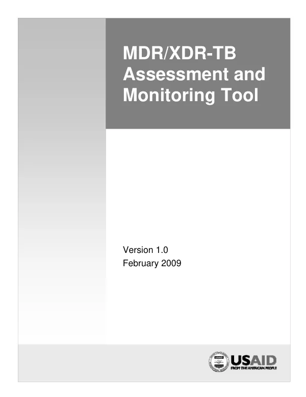 MDR/XDR-TB Assessment and Monitoring Tool