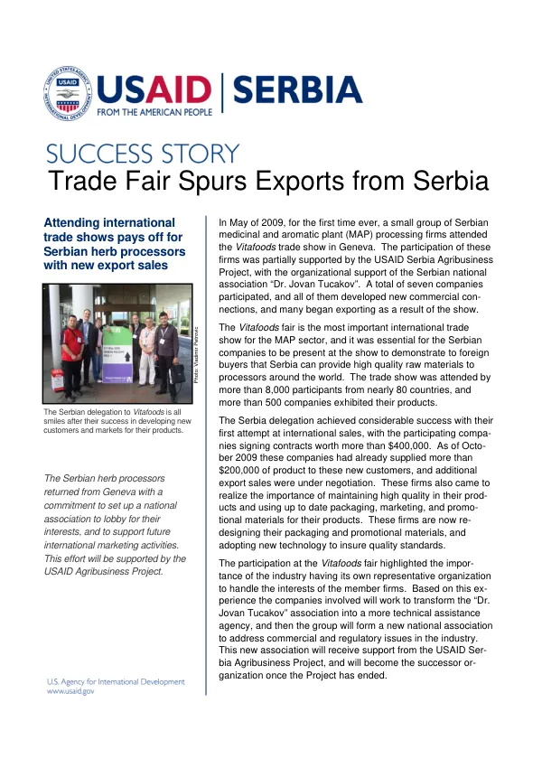 Trade Fair Spurs Exports from Serbia