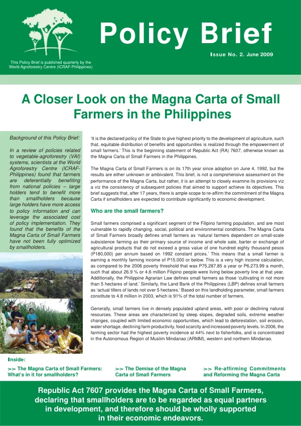 The Magna Carta of Small Farmers: What’s in it for smallholders?