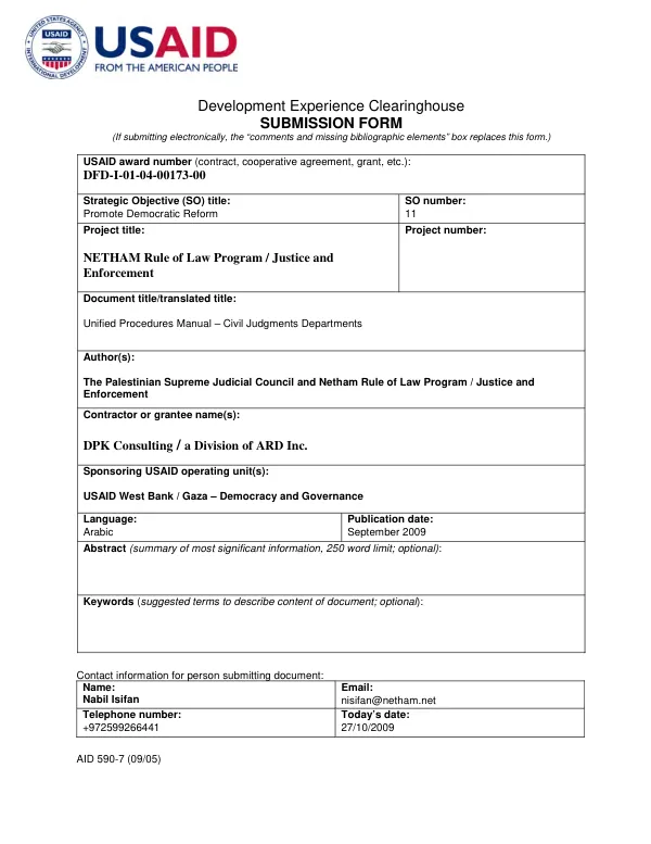 Unified Procedures Manual – Civil Judgments Departments