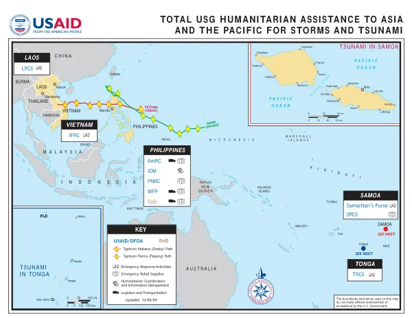Asia and The Pacific Storms and Tsunami Program Maps 10/08/2009