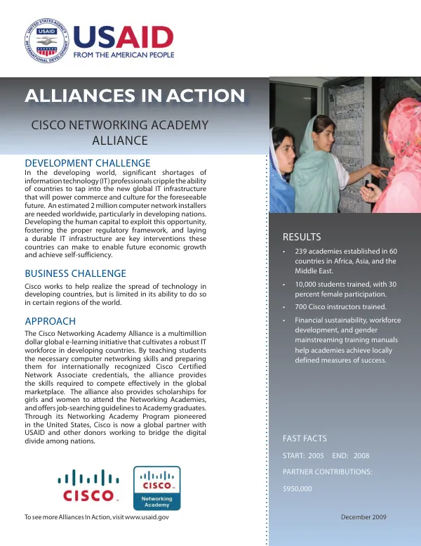Alliances In Action: Cisco Networking Academy Alliance