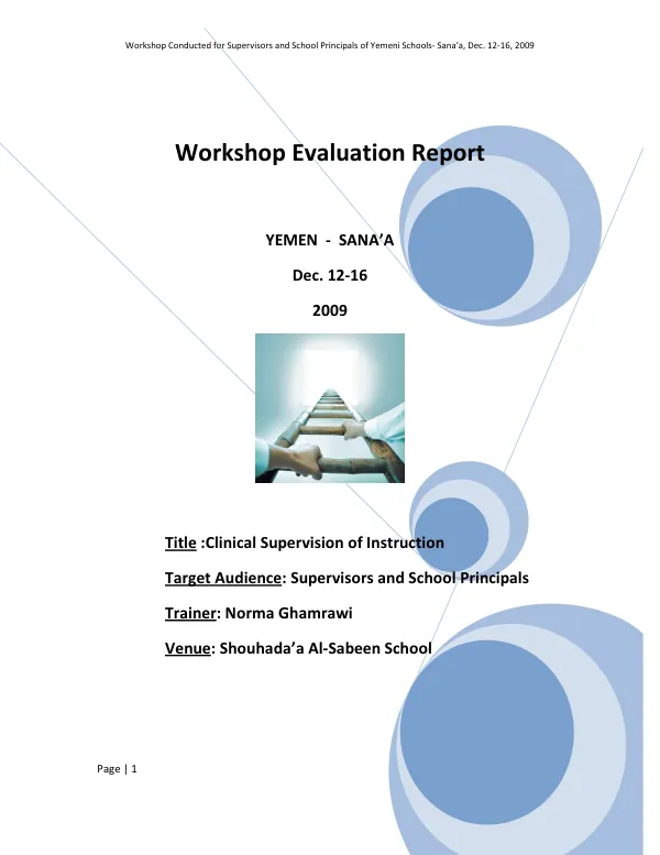 Workshop Evaluation Report: Clinical Supervision of Instruction