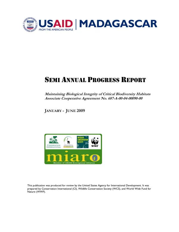 Maintaining Biodiversity Habitats: Report for the Period January 1 - December 31, 2009