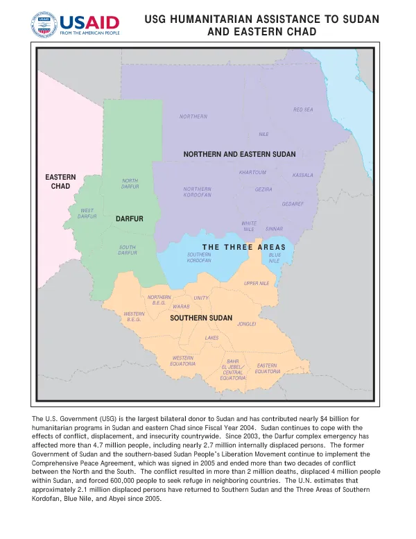 USG HUMANITARIAN ASSISTANCE TO SUDAN AND EASTERN CHAD