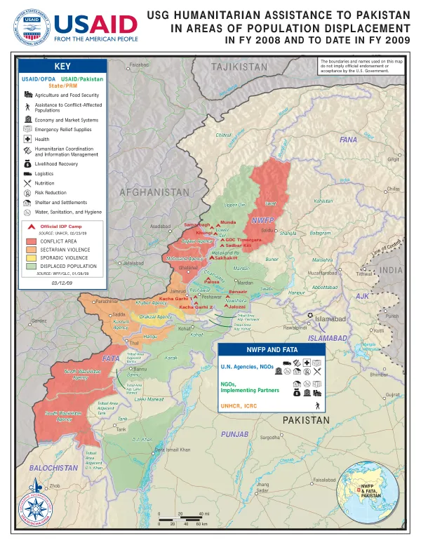 USG HUMANITARIAN ASSISTANCE TO PAKISTAN IN AREAS OF POPULATION DISPLACEMENT