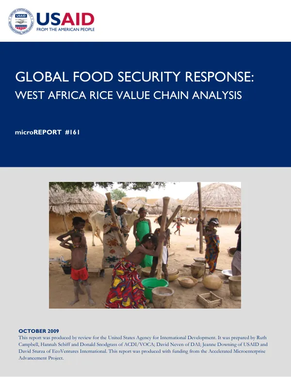 Global Food Security Response: West Africa Rice Value Chain Analysis