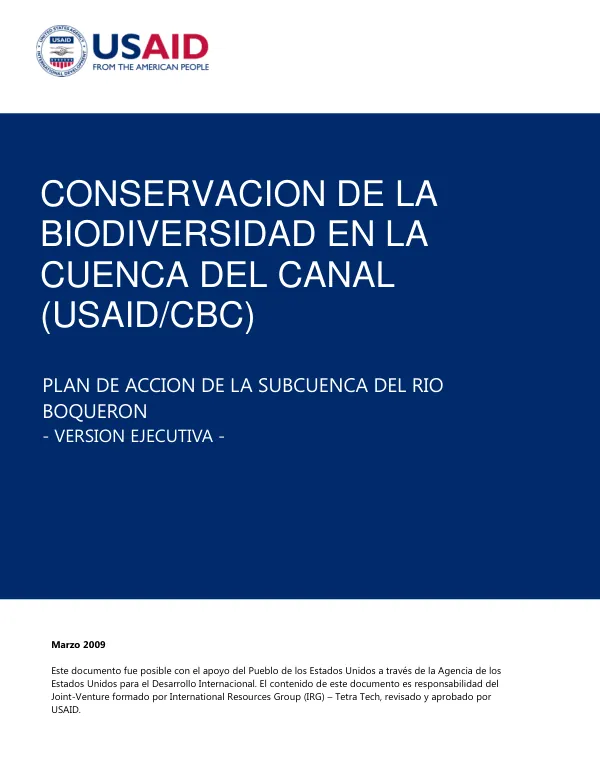 Plan de Acción de la Subcuenca del Río Boquerón