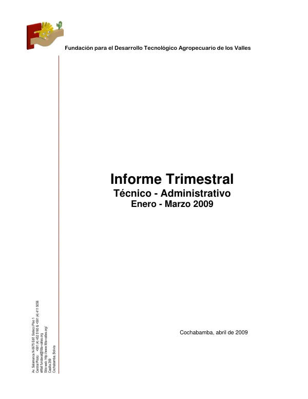 Informe Trimestral Técnico - Administrativo Enero - Marzo 2009