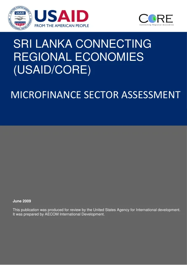 Sri Lanka Connecting Regional Economies (USAID/CORE) Program