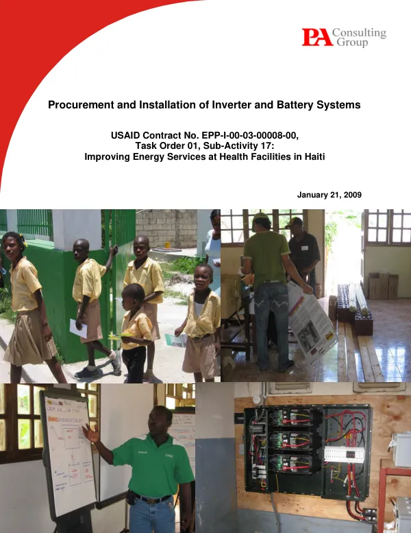 Procurement and Installation of Inverter and Battery Systems