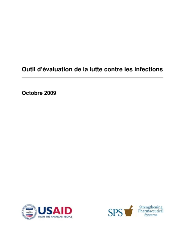 Outil d’évaluation de la lutte contre les infections