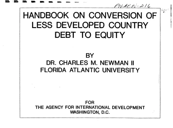 A Handbook on Conversion of Less Developed Country IDBBT to Equity