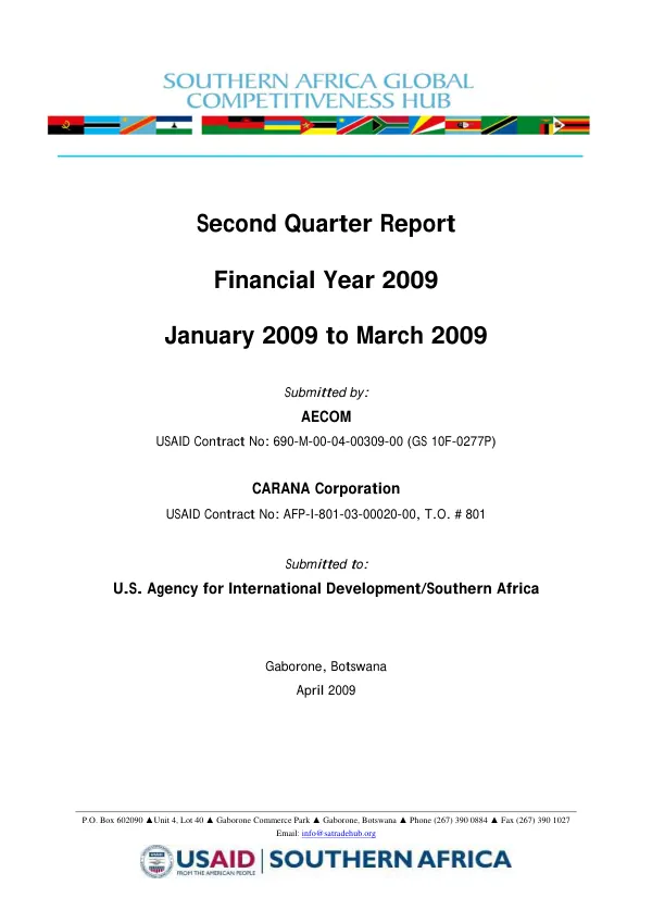 Second Quarter Report Financial Year 2009