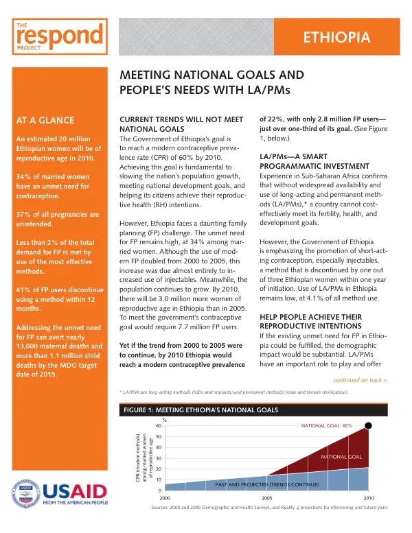 Meeting National Goals and People's Needs with LA/PMs in Ethiopia