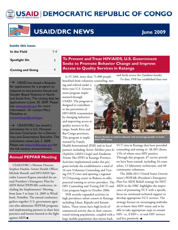 USAID/DRC NEWS June 2009