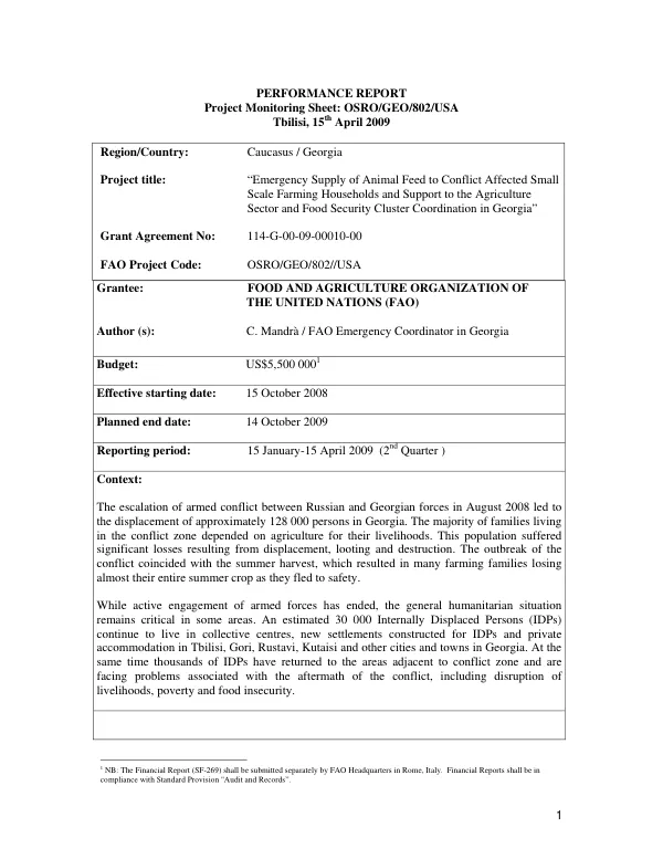 Performance Report