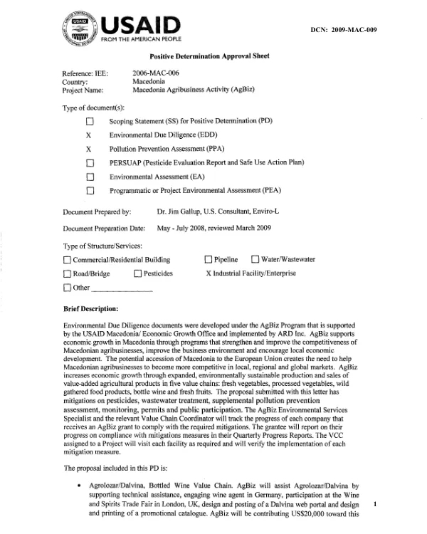 Final Report: AgBiz Project for Agrolozar/Dalvina in Macedonia