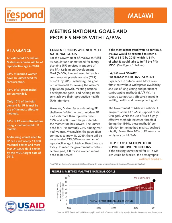 Meeting National Goals and People's Needs with LA/PMs in Malawi