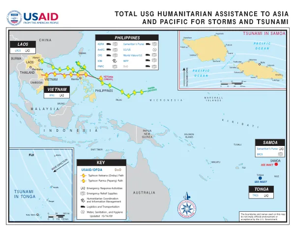 Asia and The Pacific Storms and Tsunami Program Maps 10/10/2009