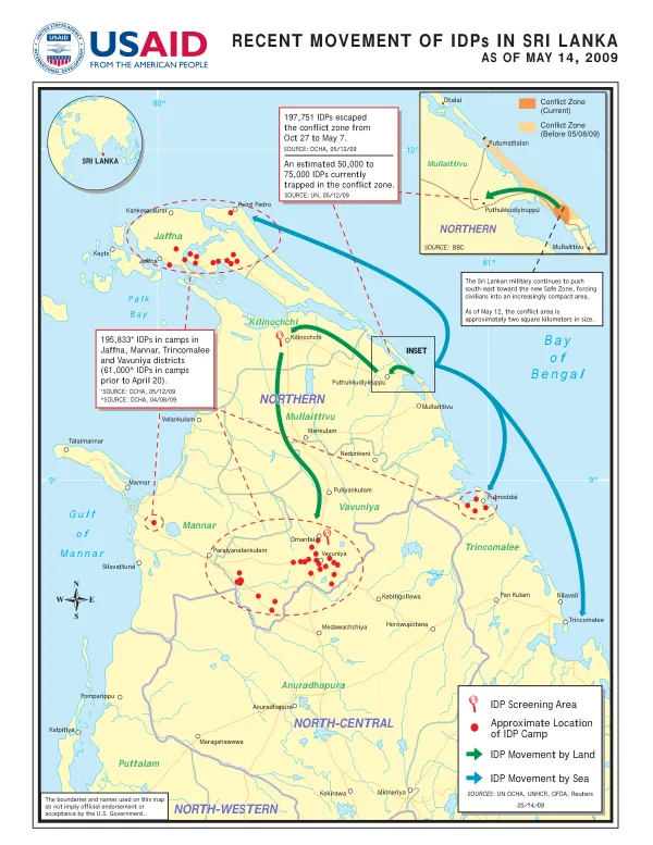 Movement of Internally Displaced Persons (IDPs) in Sri Lanka as of May 14, 2009