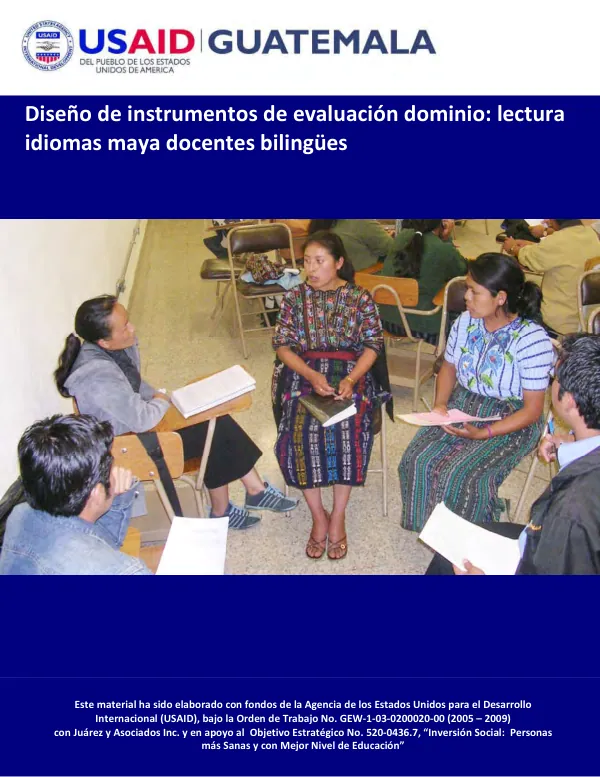 Diseño de instrumentos de evaluación para docentes bilingües en idiomas mayas