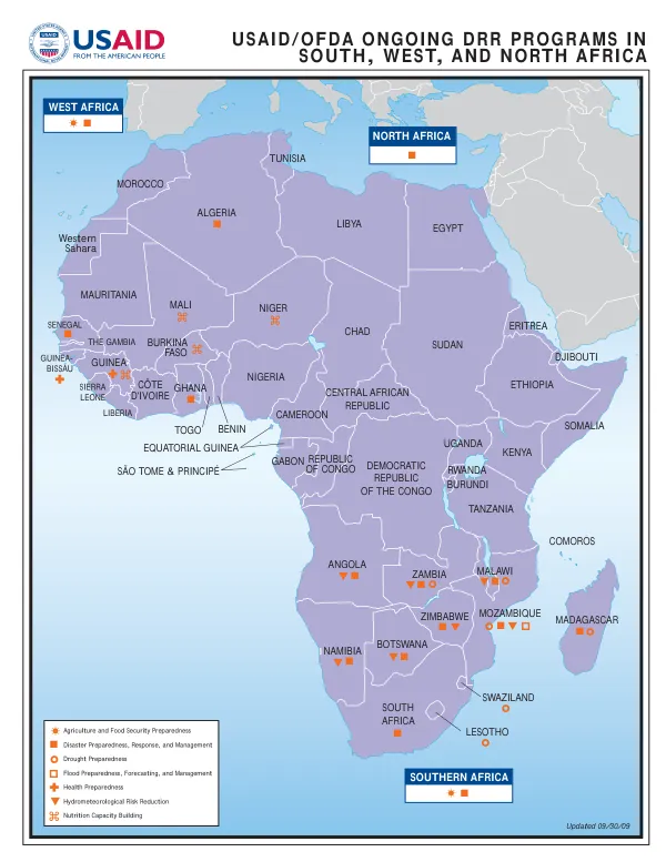 OFDA South, West, and North, Africa Program Maps 09/30/2009