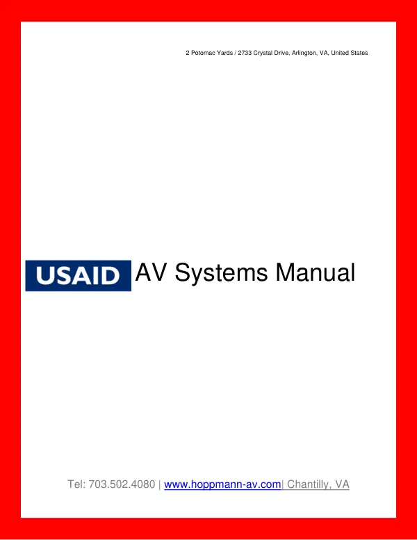AV SYSTEM MANUAL