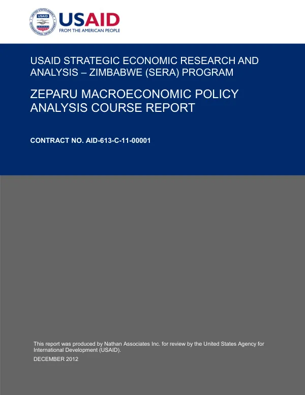 ZEPARU macroeconomic policy Aanalysis course report