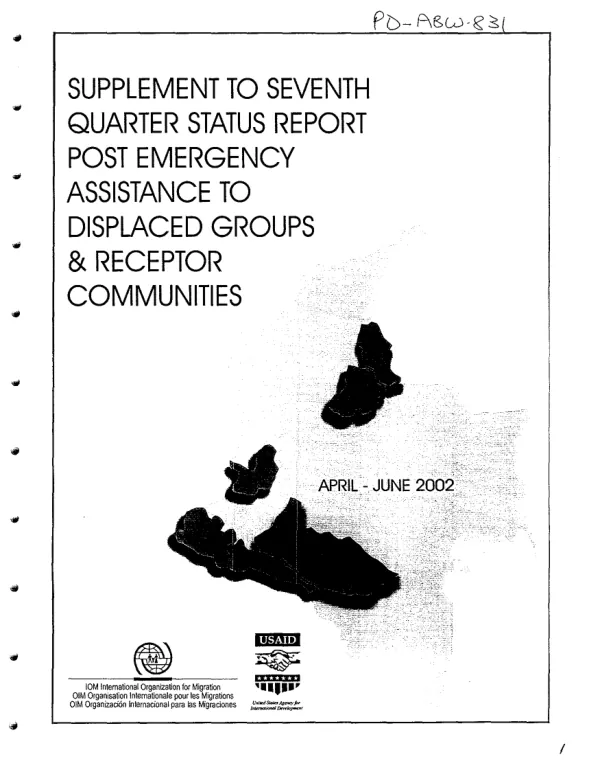 Supplement to Seventeenth Quarter Status Report: Post Emergency Assistance to Displaced Groups & Receptor Communities