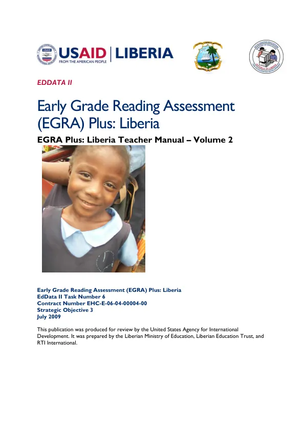 EGRA Plus: Liberia Teacher Manual – Volume 2