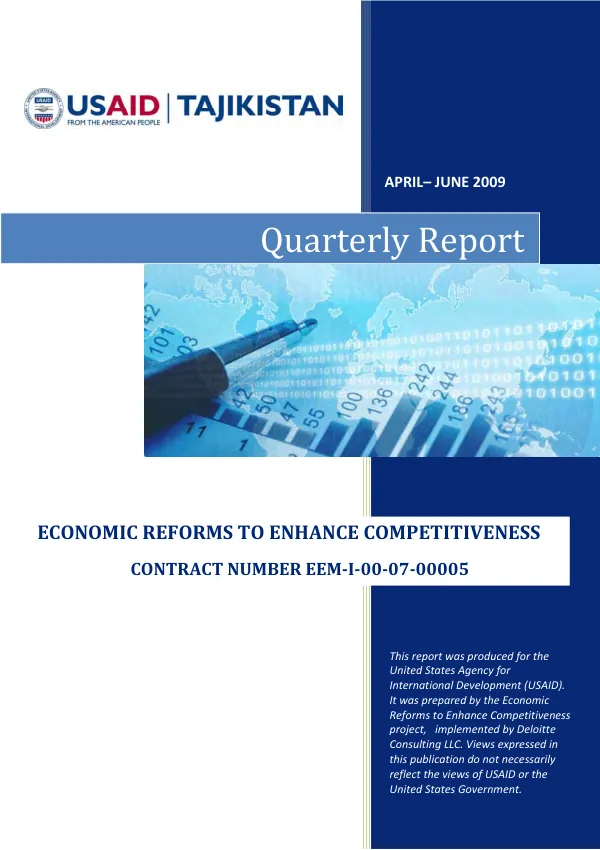 Quarterly Report: Economic Reforms to Enhance Competitiveness