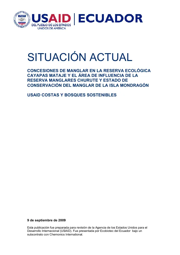 Concesiones de Manglar a Usuarios Tradicionales