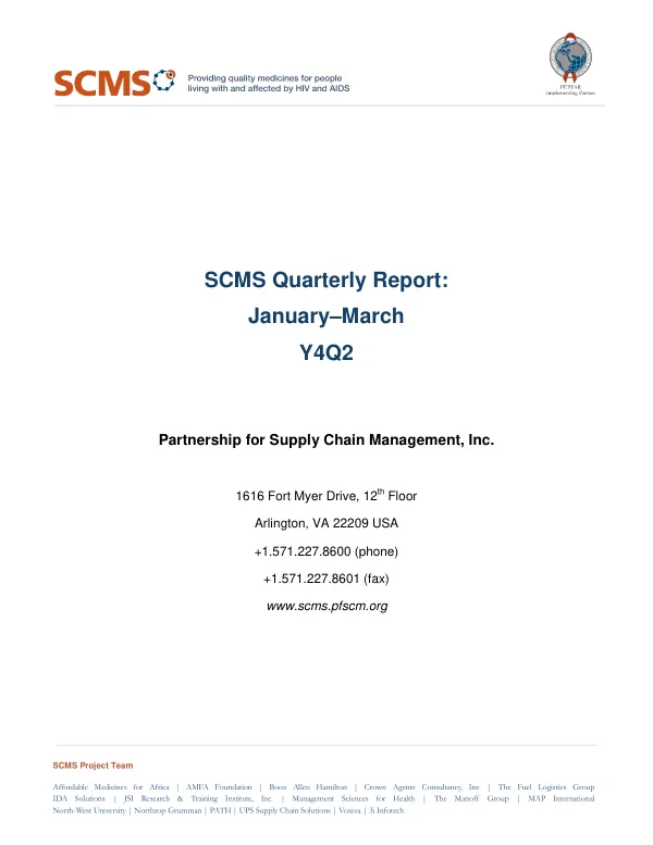 SCMS Quarterly Report: January–March Y4Q2