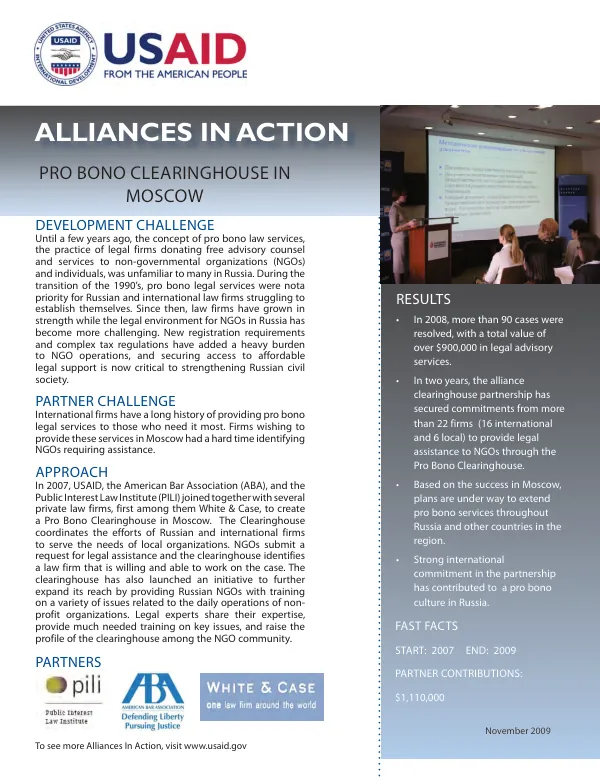 ALLIANCEs IN action: RESULTS