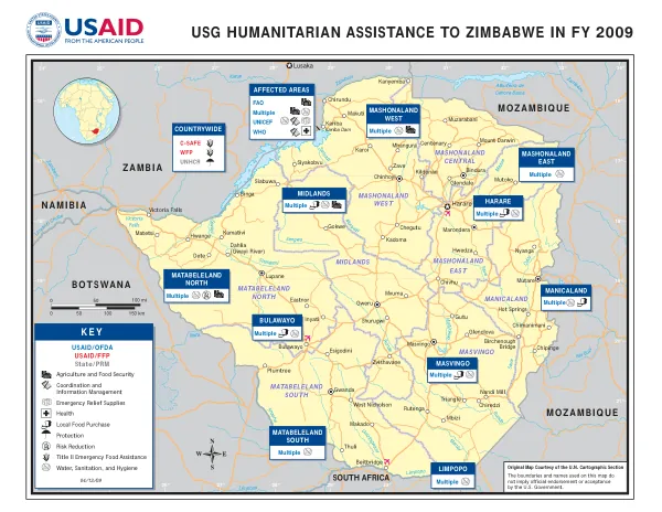 USG HUMANITARIAN ASSISTANCE TO ZIMBABWE IN FY 2009