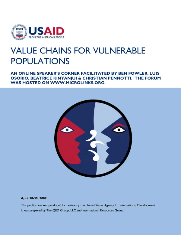 Value Chains for Vulnerable Populations