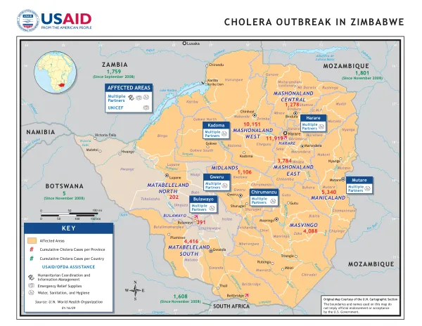 Zimbabwe Program Map 01/16/2009